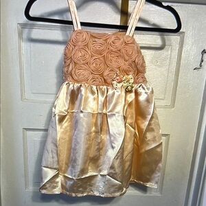 Dress Baby Toddler 110 Dress Apricot Orange 3D Party Flower Girl Easter Costume